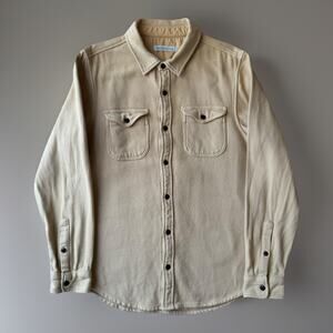 Outerknown Blanket Shirt Large Khaki Brown Heavy Cotton Workwear New York